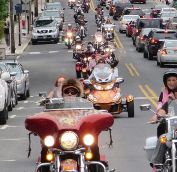 Women’s Motorcycle Rally Parade of Bikes