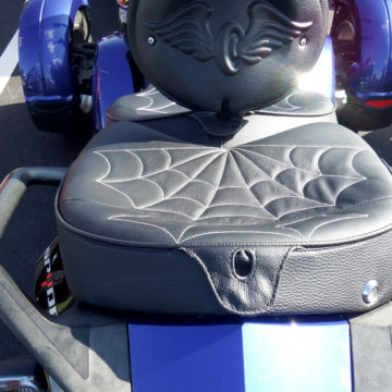 a spider web seat on a spyder